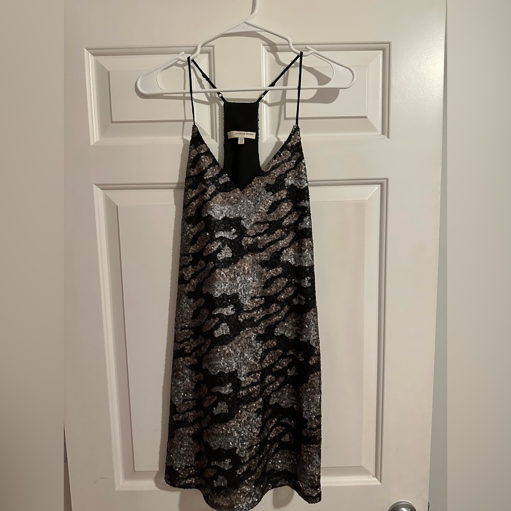 Lavender Brown Camo Sequin dress